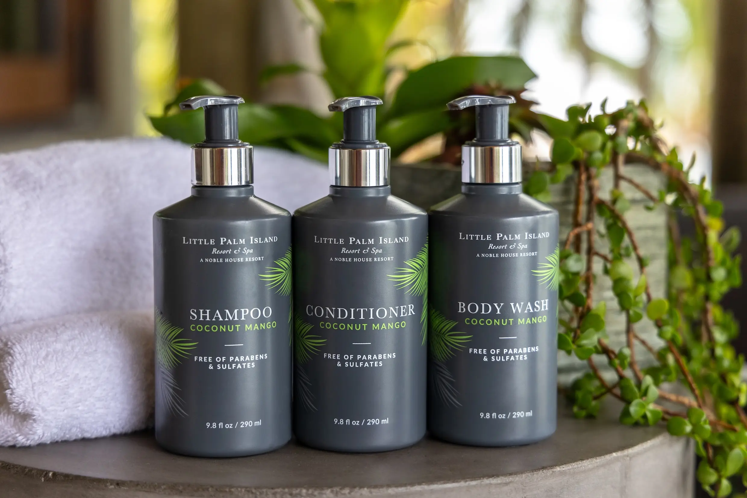 Coconut mango flavored bath products by Little Palm Island