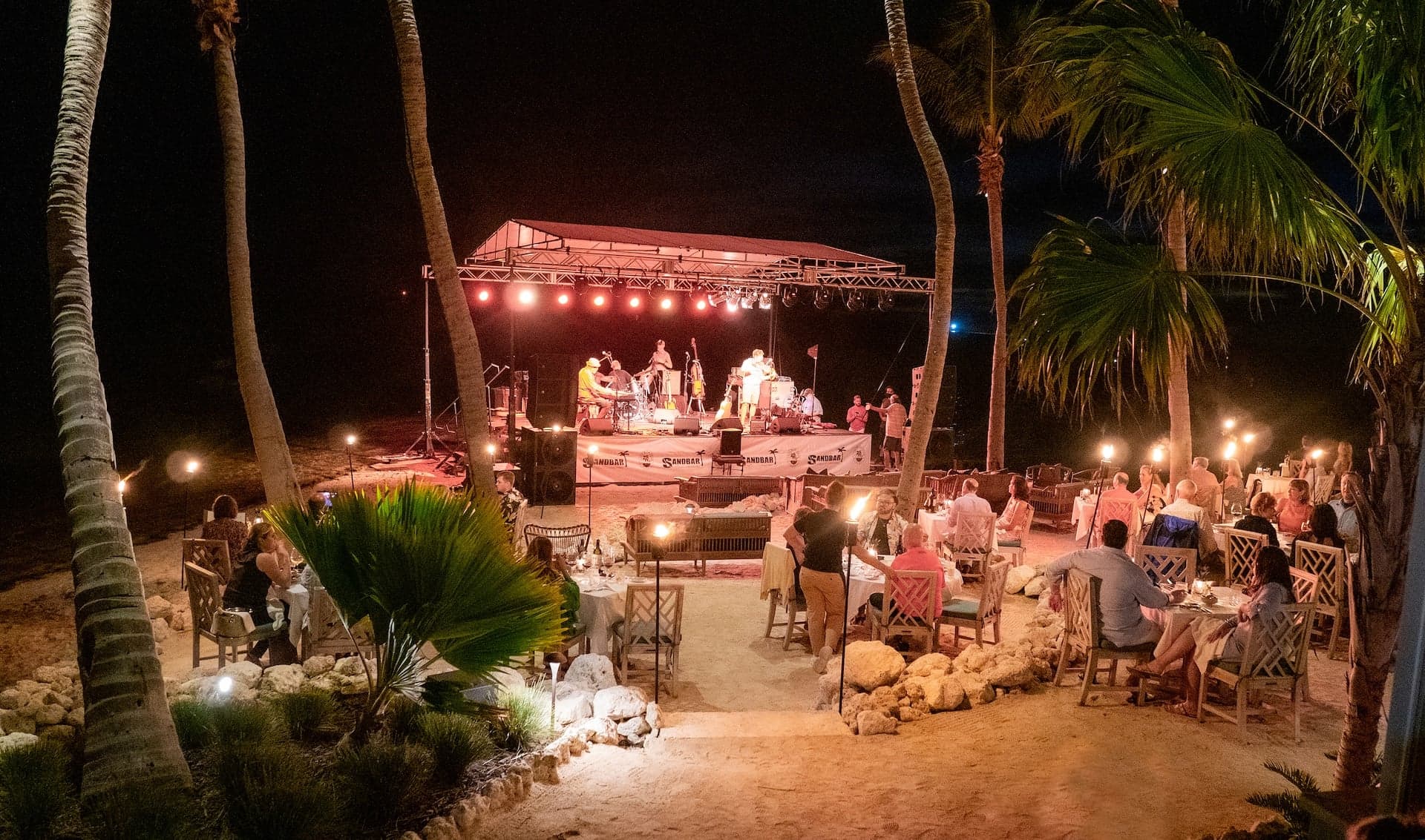 An outdoor concert at Little Palm Island Resort