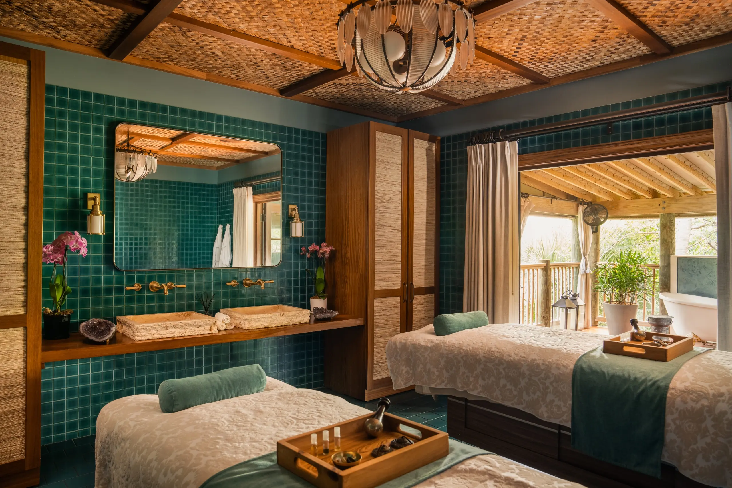 The interior of a treatment room at Little Palm Island Resort's world-class spa.