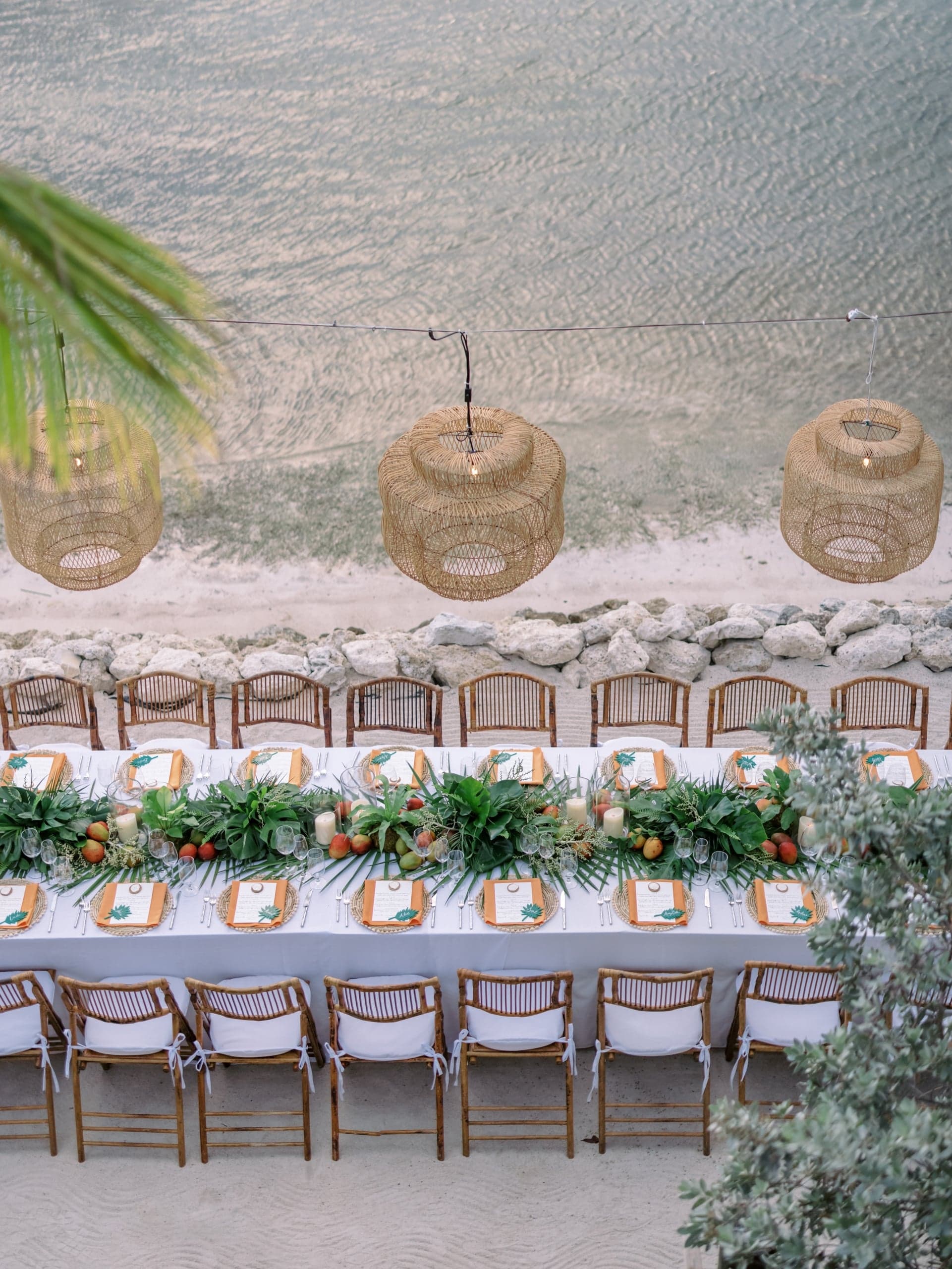 An overhead shot of the Wedding Venue at Little Palm Island